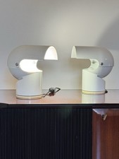PAIR SET 2 DESIGN GAE AULENTI TABLE LAMP PILEINO FOR ARTEMIDE 1972