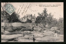 Old postcard Boutigny, Banc de Roches Ferme des Baudouins in Marchais 