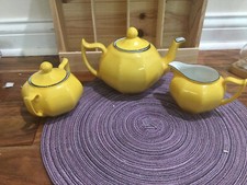 Z S & C  Antique ZEH SCHERZER CO Bavaria  Tea Set Yellow black as is read
