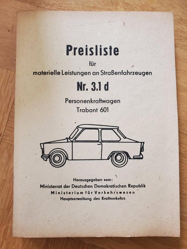 Gdr price list for - list, (no.