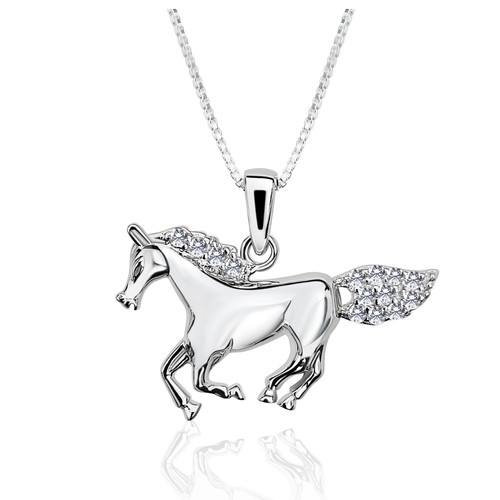 Collier cheval argent - collier,