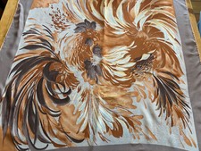 ROBERT BONNET foulard vintage en soie representant un coq / poule