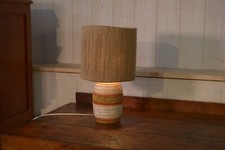 Lampe céramique abat-jour lin