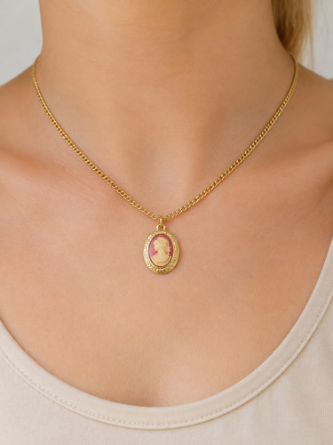 Collier pendentif cameo - collier,