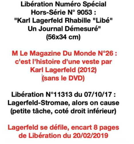 Lagerfeld libération - :,