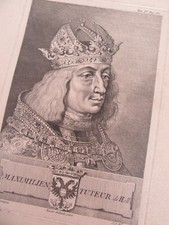 MAXIMILIAN TUTOR OF HOLLAND AUTHENTIC ENGRAVING 19th century