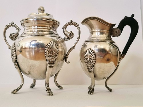 Pot lait sucrier - et, métal