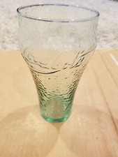 Green Tinted Coca Cola Dimpel Textured 16oz Tumbler Glass 