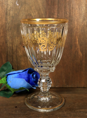 Verre vin ancien cristal - à, en