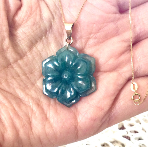 Pendentif jade bélière 18 - or,