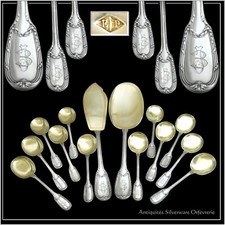 Emile Puiforcat - Service à Glace en Argent Massif & Vermeil - 12 Convives