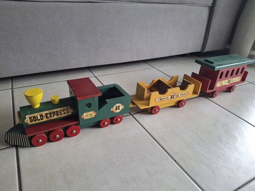 Jouet ancien train bois - train,