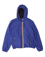 K-WAY Mens Hooded Rain Jacket UK 42 XL Blue Polyamide NS05