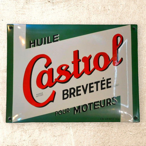 Plaque émaillée castrol - plaque,