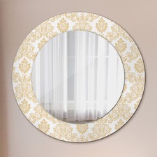 Miroir avec Cadre en verre Miroir Suspendu Moderne Rond damas baroque