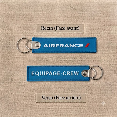 Porte clé brodé avion flamme - avion,