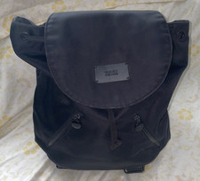 VERSACE JEANS COUTURE Black Nylon Large Vintage Backpack Sack Bag