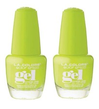 2 Pack L.A. Colors Creamy Neon Gel Nail Enamel Day Glow, 0.44 Fl Oz