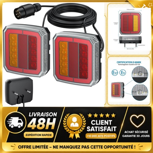 Feu arrière remorque led - arrière,