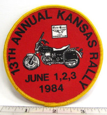 Vintage 1984 Moto Guzzi 13th Annual Kansas Rally Jacket Patch Motorcycle Owners