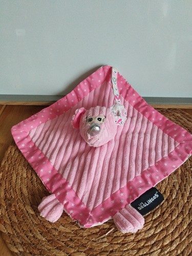 Doudou plat souris rose