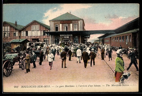 Cpa boulogne sur mer - la, gare