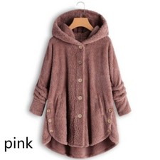 Femmes Fausse Fourrure Manteau Capuche Veste Polaire Haut Pull Chaud Épais