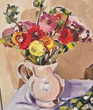 Tableau signé. Bouquet de
