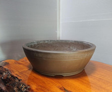 Japanese Bonsai Pot Tokoname 26cm×26cm×9cm Round vintage Japan Lightning pattern