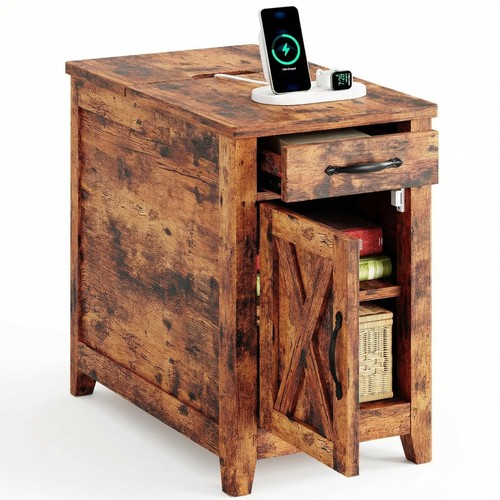 Ironck end table with charging - table,