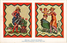 PC ARTIST SIGNED, BEAUVAIS, ARMCHAIR FOLDERS, Vintage Postcard (b51140)