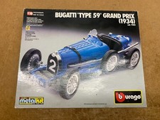 BURAGO METAL KIT BUGATTI TYPE 59 GRAND PRIX 1934 IN BOX 1/18