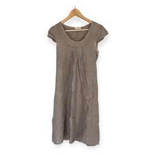 Talia Benson Linen Boho Housedress Mini Tunic Dress Lagenlook Women's Sz S Small