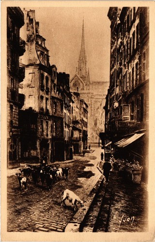 Cpa paris rue - haut, pavé