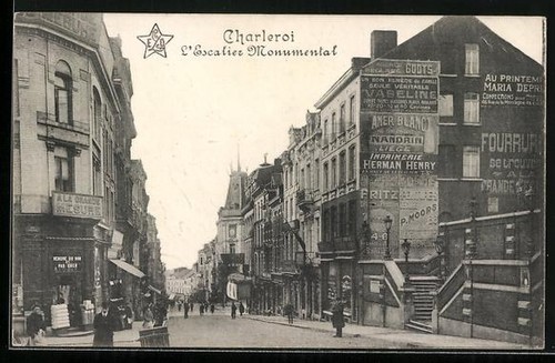 Cpa charleroi escalier - cpa, l´escalier
