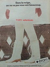 ADVERTISEMENT ERAM SHOES BOOTS WHITE SNOW SKI 1980 FRENCH AD PUB VINTAGE