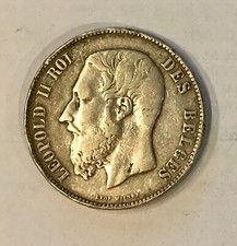 piece 5 francs belge 1875 A bon etat