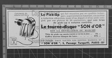 PICK UP TOURNE DISQUES SON D'OR   publicité 1935 