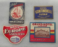 LOT de 4 ETIQUETTES ANCIENNES