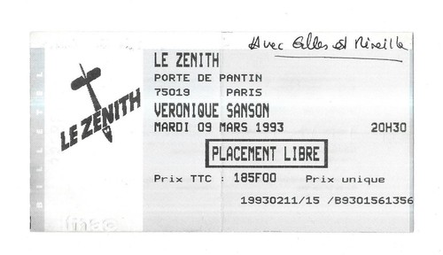 Rare ticket billet concert - ticket,
