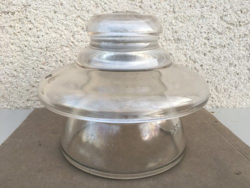 Ancien gros isolateur verre - en,
