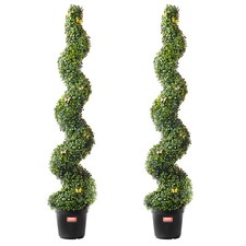 VEVOR Buis Artificiel Fausse Plante Topiaire 2PCS Intérieur Extérieur 152,4 cm