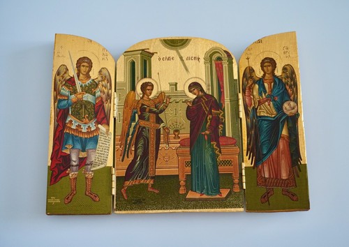 Icône bois triptyque du - bois,