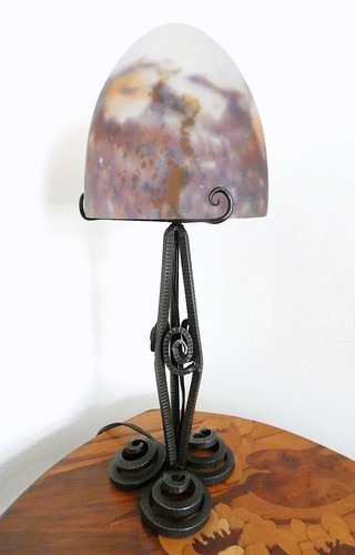 Lampe art nouveau déco fer - art,