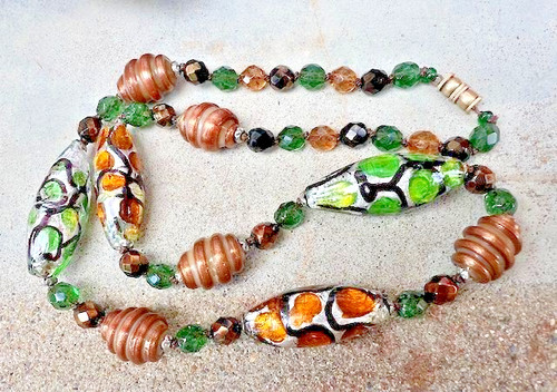 Collier ancien perles verre
