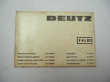 Deutz F4L 812 engine spare parts list spare parts list list de pieces de change