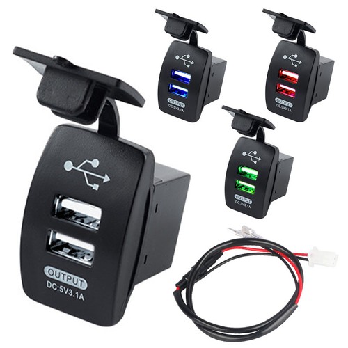 Usb double prise led chargeur - usb,