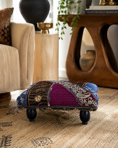 Patchwork tuffet pouf - patchwork,