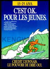 Rare Advertising Advertising YVES CHALAND - Crédit Lyonnais - Vintage 1987 
