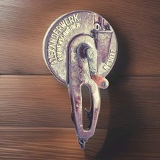 Ancienne trancheuse à fèves double ALEXANDERWERK 1077 c1910 coupe fonte Molin...